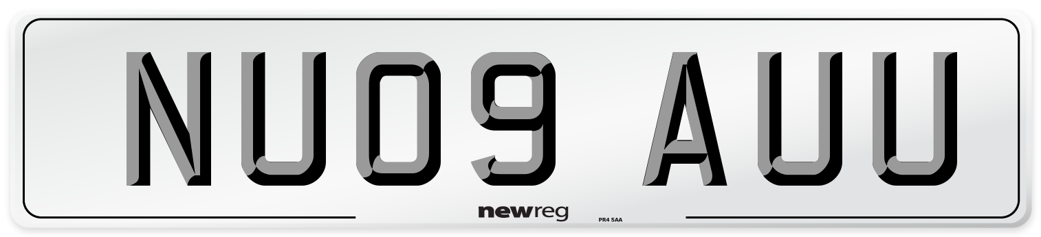 NU09 AUU Number Plate from New Reg